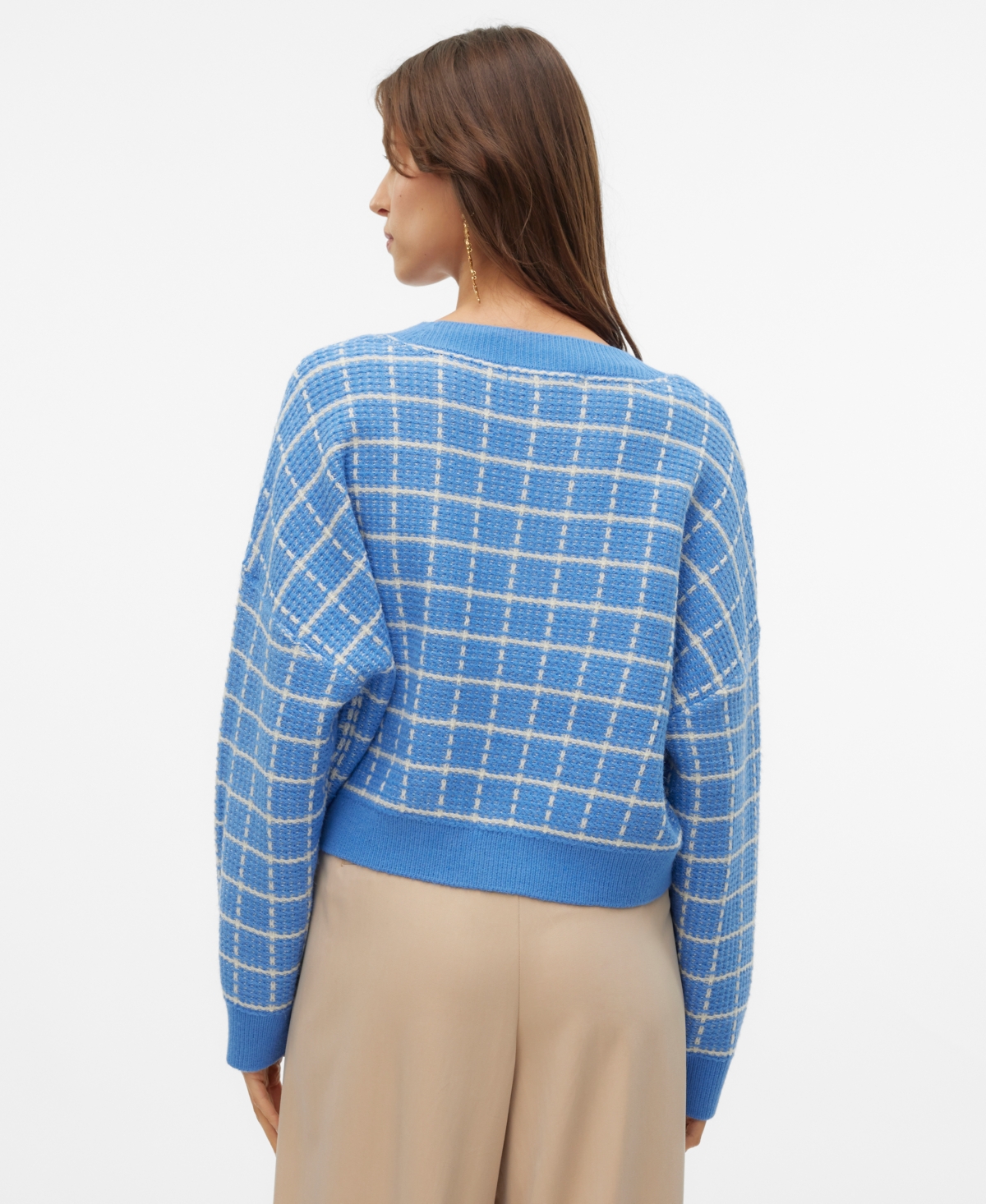 Vero Moda Women's Kia Cropped Long-Sleeve Cardigan -Birch