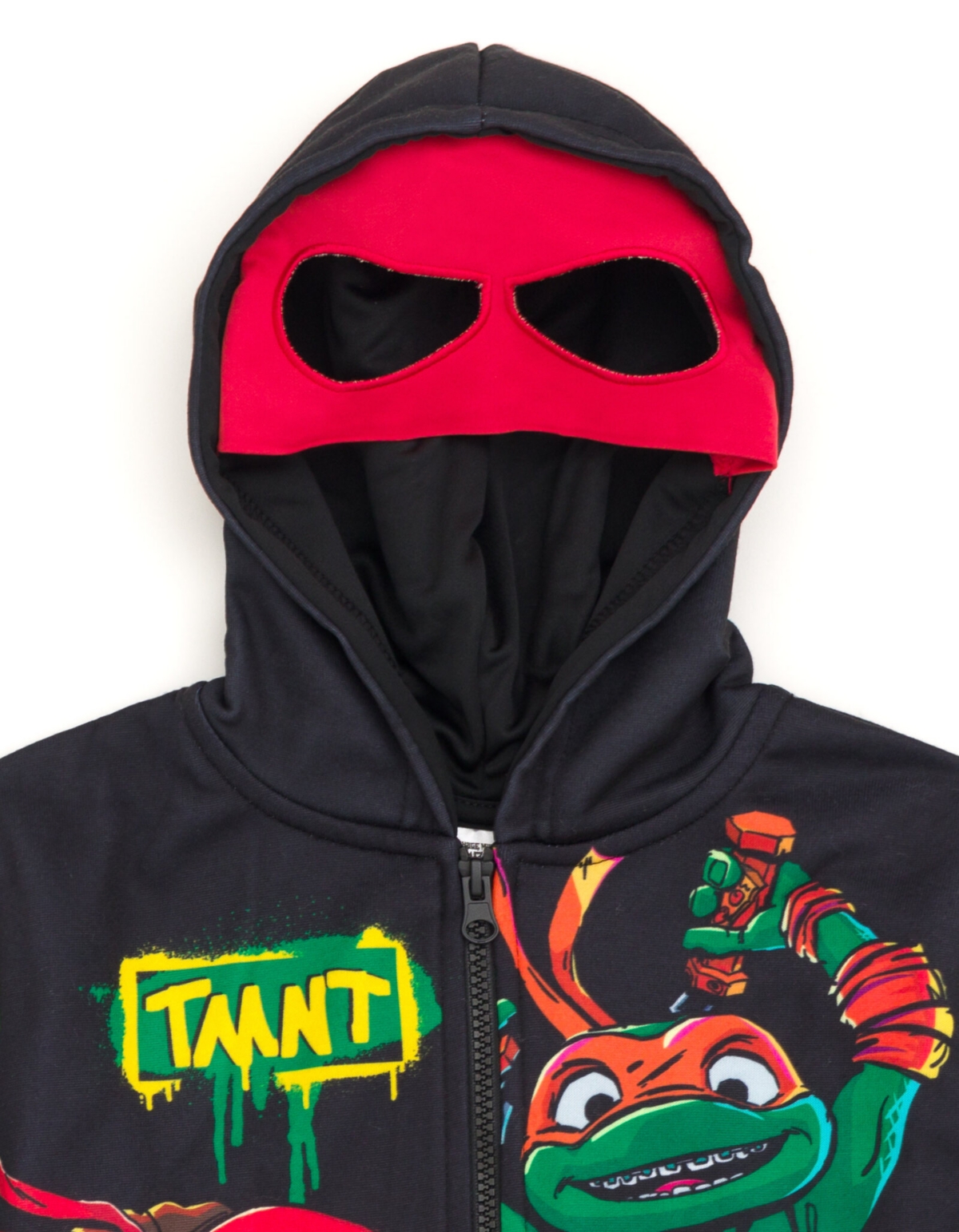 Teenage Mutant Ninja Turtles Boys Fleece Zip Up Cosplay Hoodie to (2T - 10-12) - black