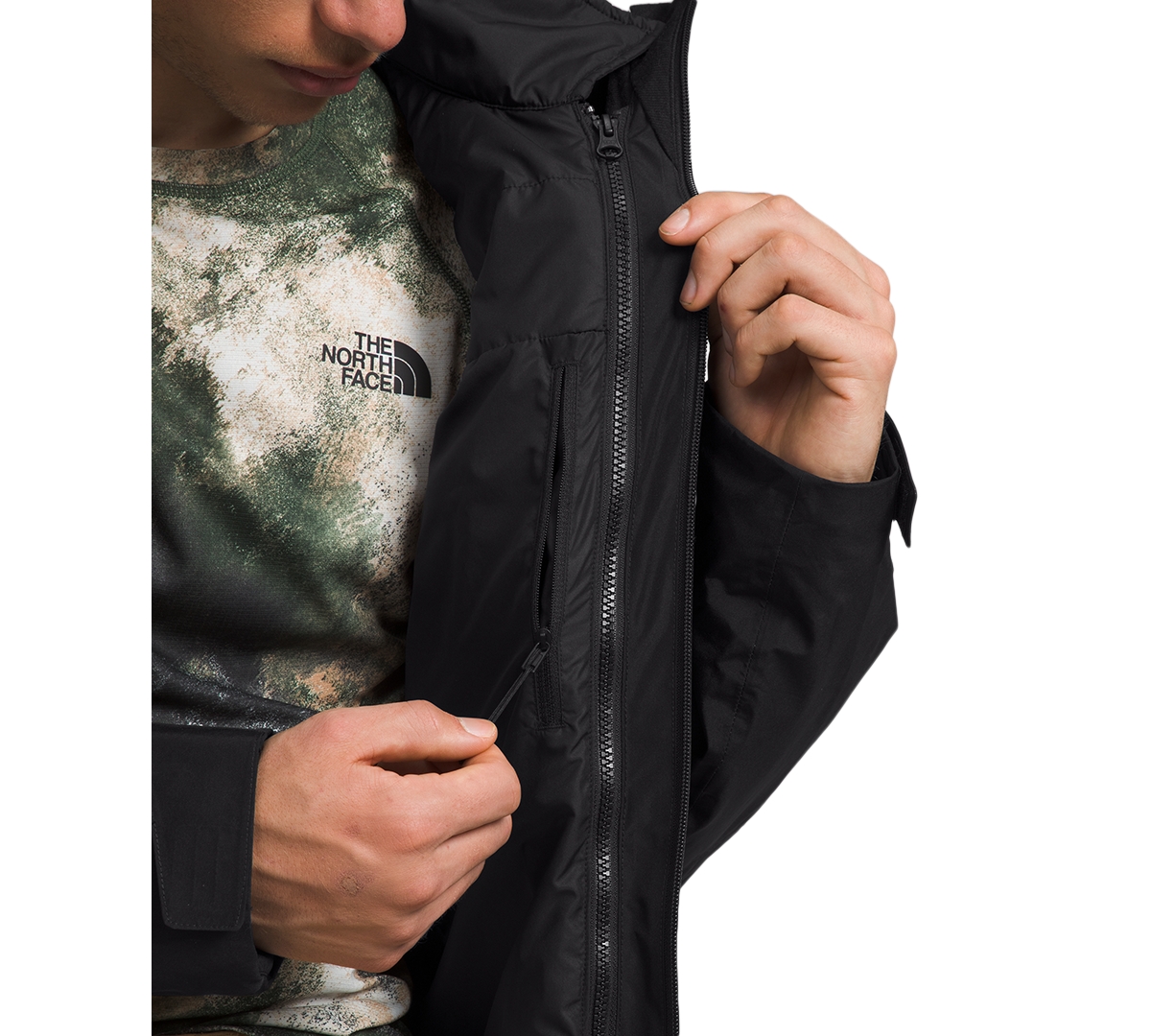 The North Face Dryvent Mono Black Jacket With Logo Printed On The Front In Tech Fabric Man In Tnf Black-npf