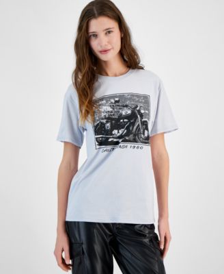 Pretty Rebellious - Juniors' California Motorcycle Graphic T-Shirt
