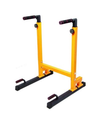 BalanceFrom Multi-Function Home Gym Exercise Dip Stand, 500lb Capacity, Yellow