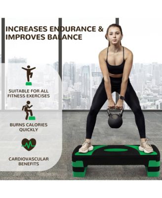 Adjustable Workout Aerobic Step Platform Trainer w/Raisers