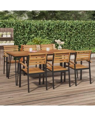 Patio Table with Hairpin Legs 78.7"x35.4"x29.5" Solid Wood Acacia