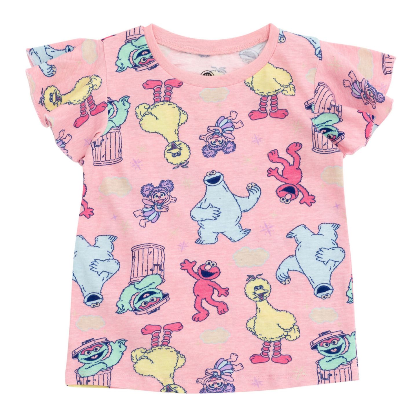 Футболки Sesame Street 3 Pack T-Shirts to (12 Months - 6-6X для девочек-малышей, цвет: Белый / Розовый — фото 5