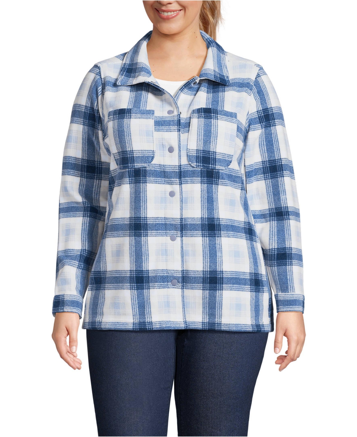 Lands end fleece lined flannel shirt best sale