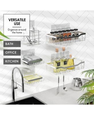 Premium Adhesive Shower Caddy & Bathroom Organizer - Grey