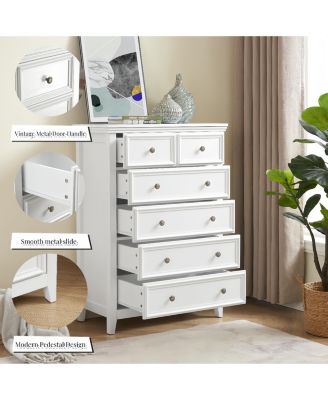 Modern 6-Drawer Dresser With Storage Cabinet for Living Room & Closet