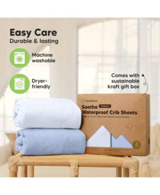 Soothe Waterproof Fitted Crib Sheets for Girl, Boy, 100% Soft Cotton Crib Mattress Protector Sheet