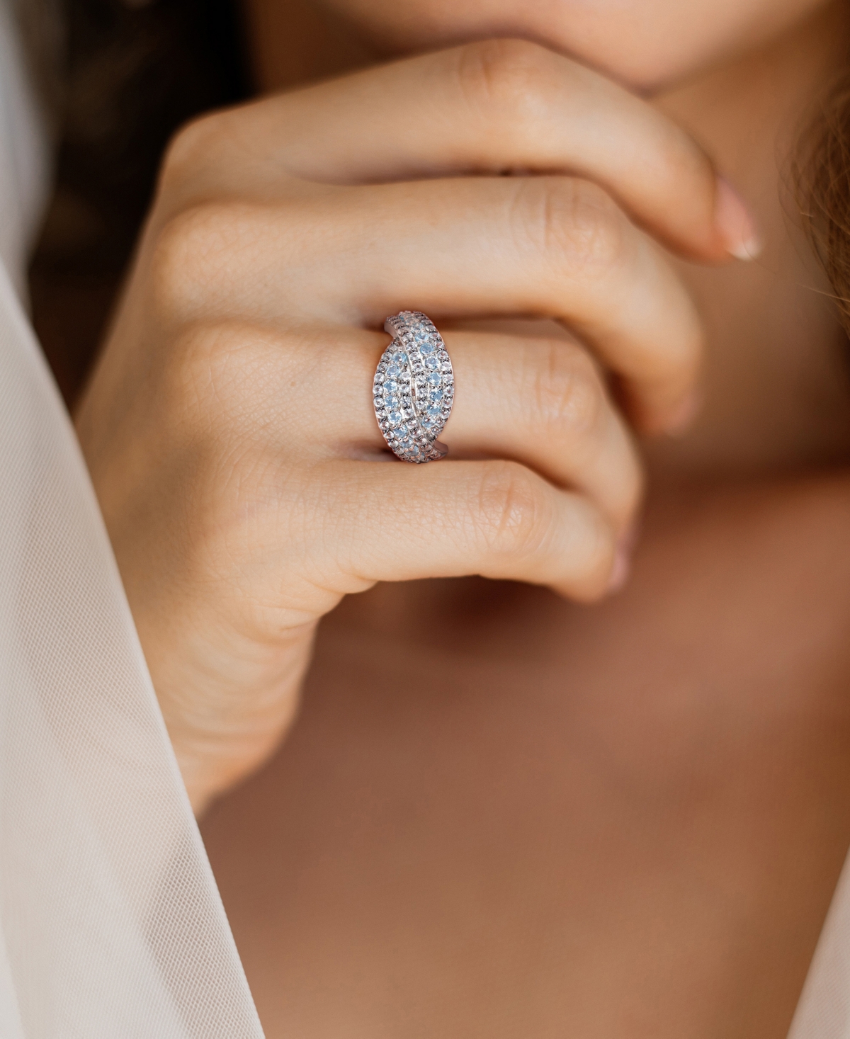 Macy's Amethyst (4/5 Ct. T.w.) & Rose De France (3/4 Ct. T.w.) Swirl Ring In Sterling Silver (also Availabl In Blue Topaz