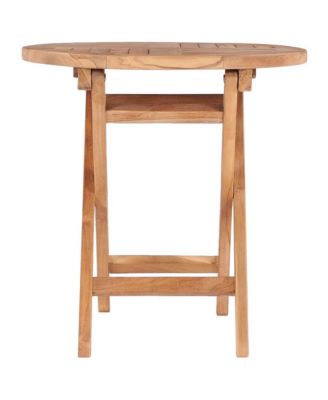 Folding Patio Table 17.7" Solid Teak Wood