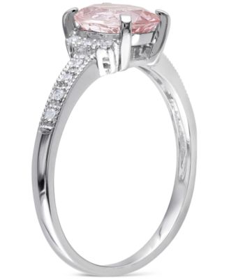 Morganite (1-1/7 ct. t.w.) and Diamond (1/20 ct. t.w.) Ring in 18k Rose Gold Over Sterling Silver (Also available in Aquamarine)