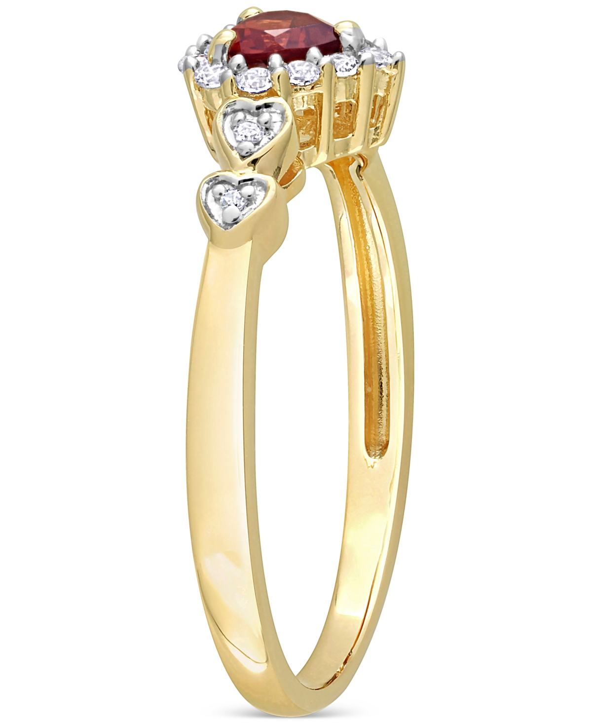 Lab-Grown Blue Sapphire (1/4 ct. t.w.), Lab-Grown White Sapphire (1/8 ct. t.w.), & Diamond Accent Heart Ring in Sterling Silver