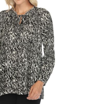 Women's Printed Peasant Blouse