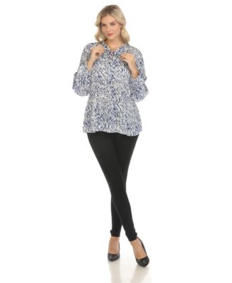 Women's Printed Peasant Blouse