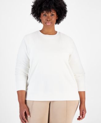 ID Ideology - Plus Size Fleece Crewneck Pullover Top