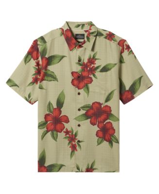 Quiksilver Men's Waterman Vaianae Bay Short Sleeve Shirt  Gray Size XL