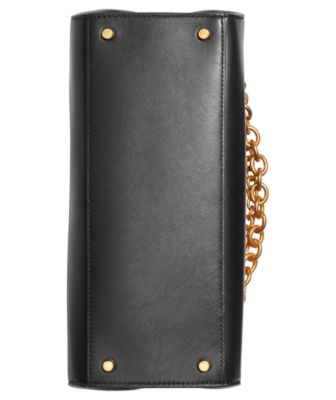 Plandome Chain Top Handle Leather Satchel