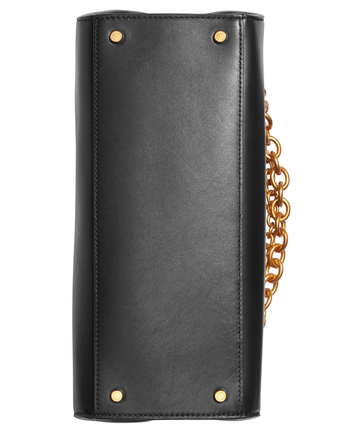 Donna Karan Plandome Chain Top Handle Leather Satchel -gold