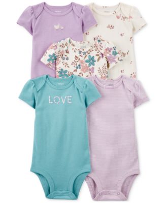 Carter's 5pc Baby Girl Floral/Purple Bodysuit Set main image 0