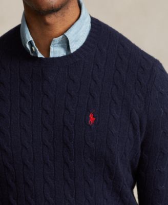 Men's Big & Tall Cable-Knit Wool-Cashmere Sweater