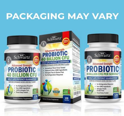 Daily Probiotic Supplement 40 Billion CFU - Shelf Stable Pre and Probiotics for Digestive Health 120 ct