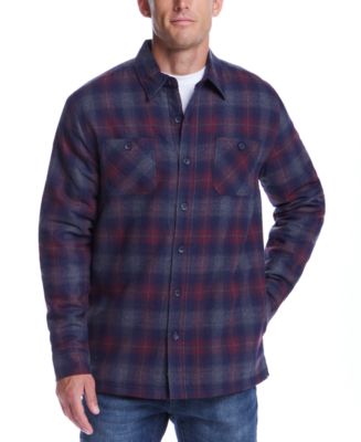 Weatherproof Vintage Men's Sherpa-Lined Flannel Shirt Jacket Macy's