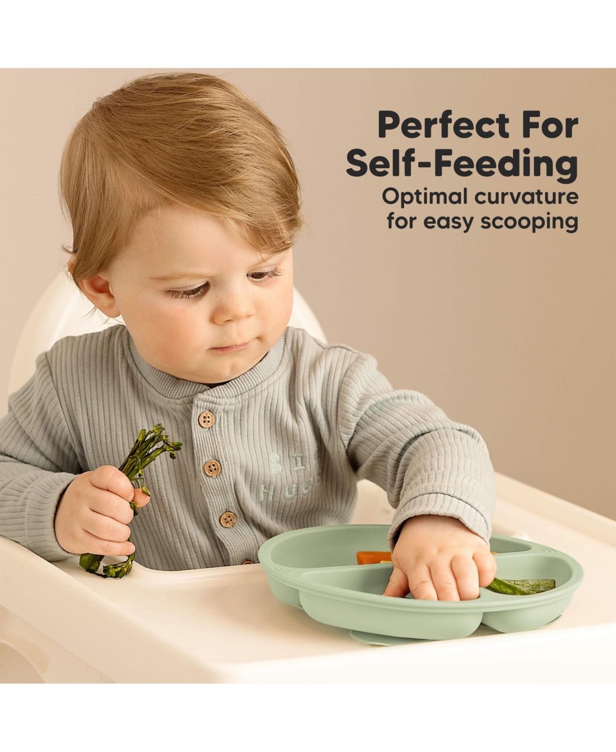 KeaBabies 3-Pack Prep Suction Plates for Baby, 100% Silicone Toddler Plates, Bpa-Free Divided Baby Plates with Suction