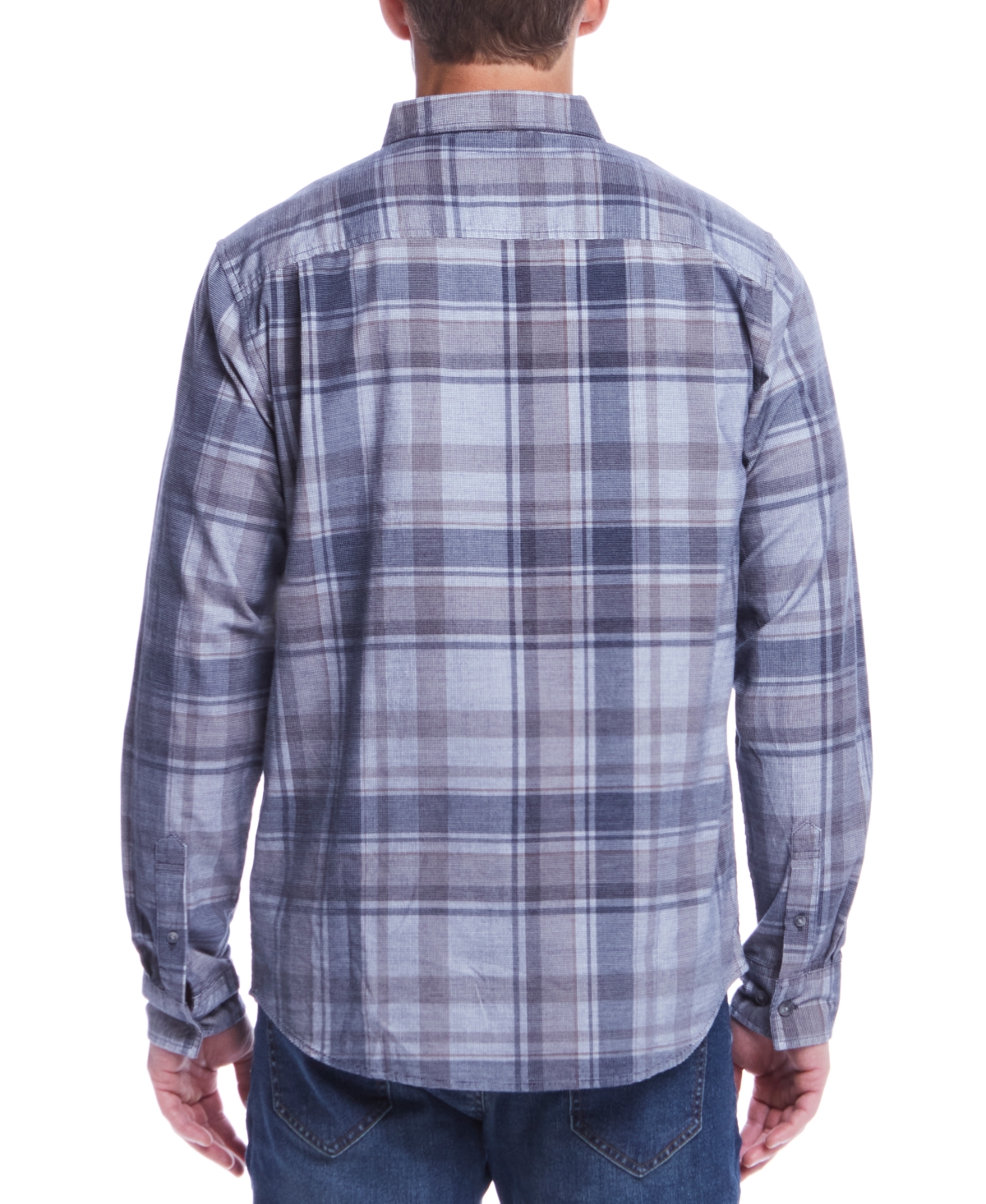 Weatherproof Vintage Men's Distressed Plaid Corduroy Long Sleeve Button Down Shirt