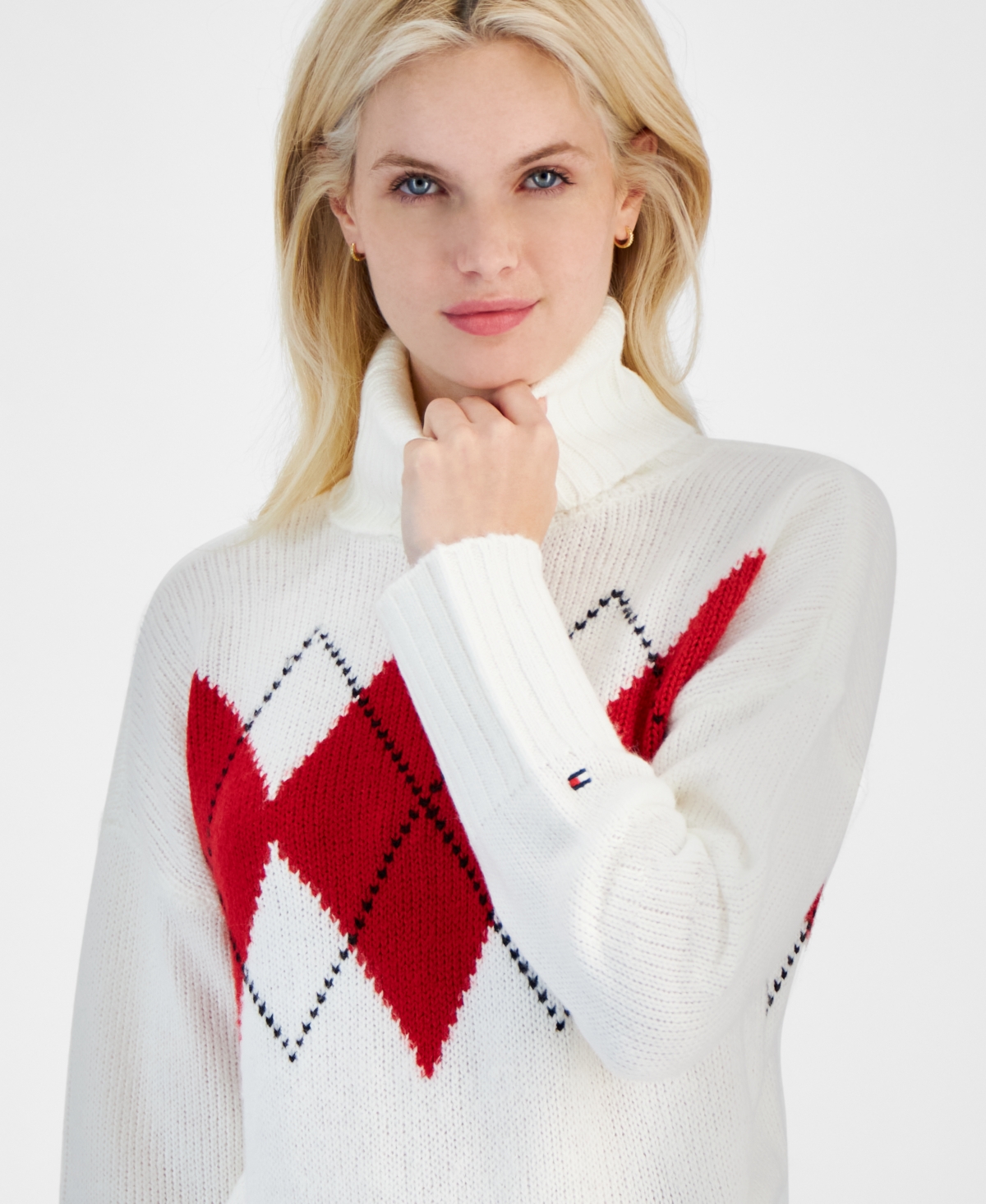 Tommy Hilfiger Women's Argyle-Print Turtleneck Sweater