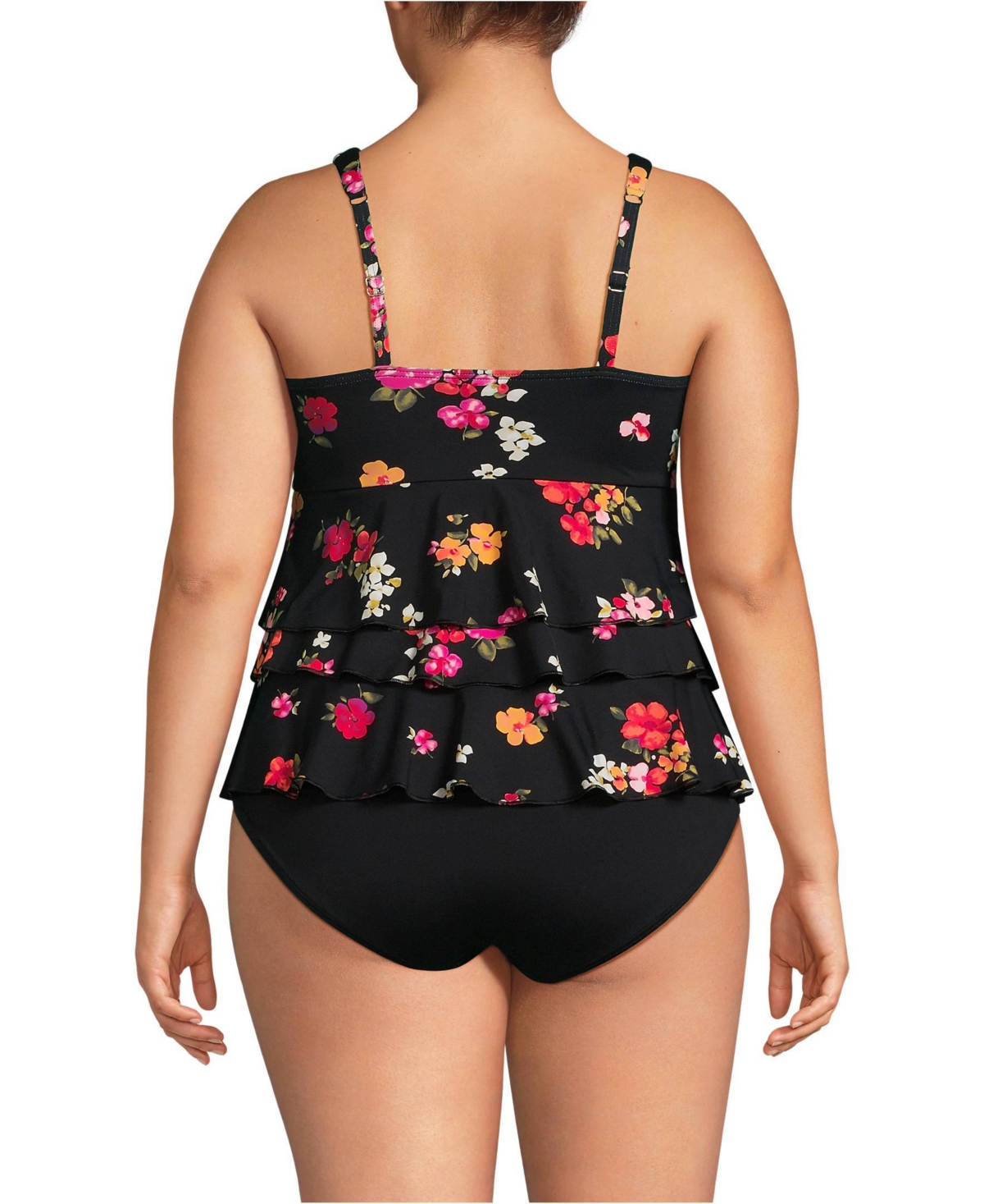 Lands' End Plus Size Smoothing Control Ruffle Fauxkini One Piece Swimsuit