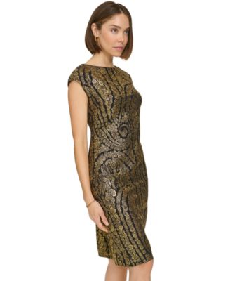 Women's Foil-Printed Cap-Sleeve Dress