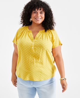 売れ筋商品|||スタイルアンドコー カットソー トップス レディース Plus Size Printed Flutter-Sleeve Top, Exclusively at Macy's Dainty Style & Co Plus Size Printed Flutter-Sleeve Top, Exclusively