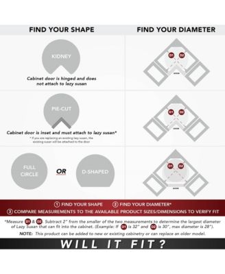 28'' Lazy Susan Pie-Cut Polymer 2-Shelf, White, 6942-28-11-52