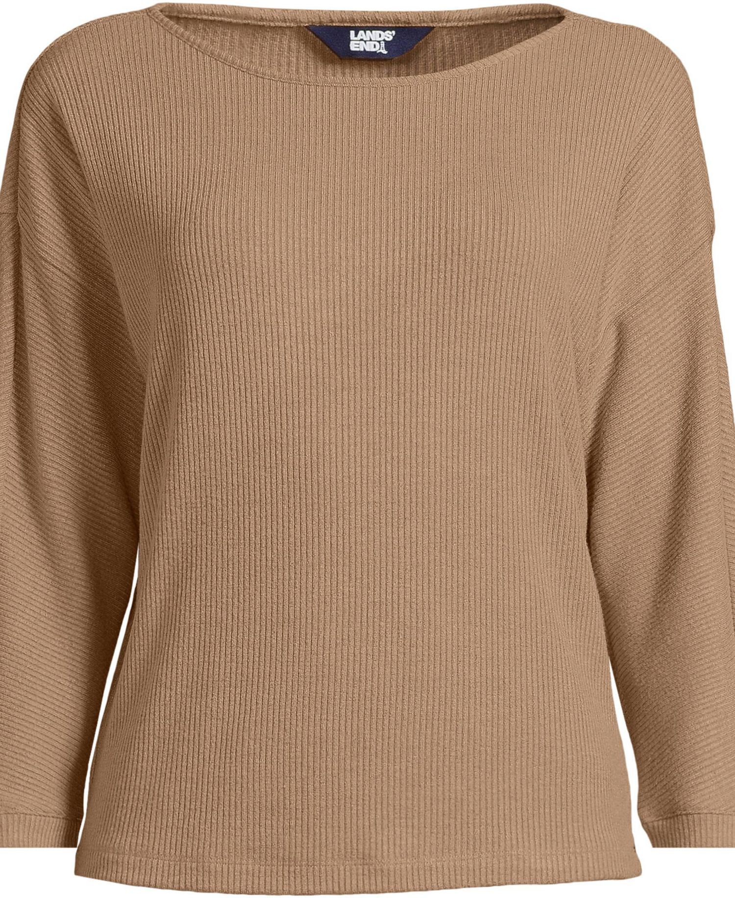 Plus Size 3/4 Sleeve Cozy Rib Dolman Top