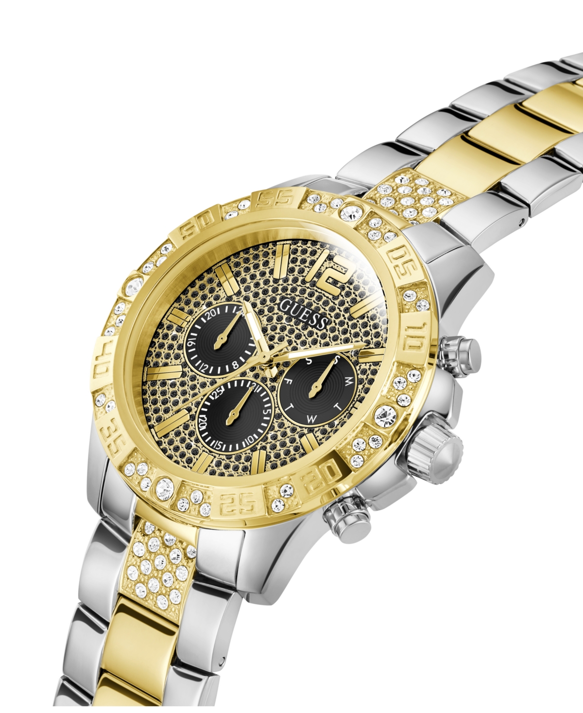 Guess Men's Multi-function Two-tone Stainless-steel Watch 48mm In Two Tone