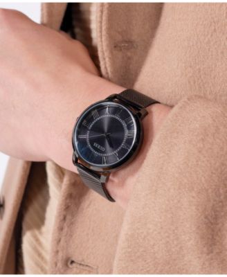 Men's Analog Black Mesh Watch 40mm