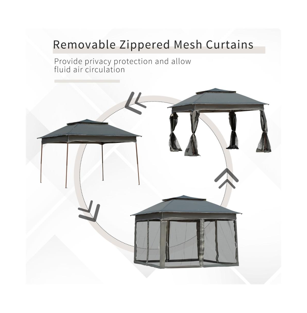 Slickblue Tent Outdoor Patio Pop-Up Canopy Gazebo for Backyard Events and Shade