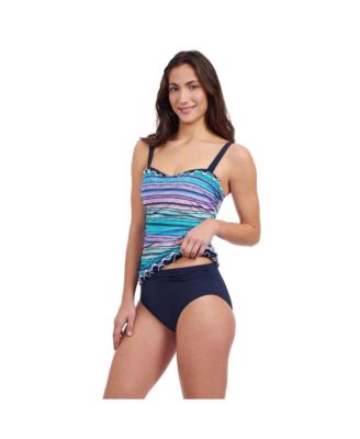 Harmony D Cup Center Ruched Tricolored Tankini