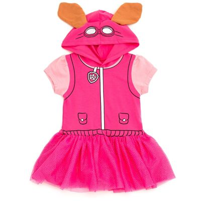 Toddler Girls Hooded Cosplay T-Shirt Dress and Leggings Outfit Set