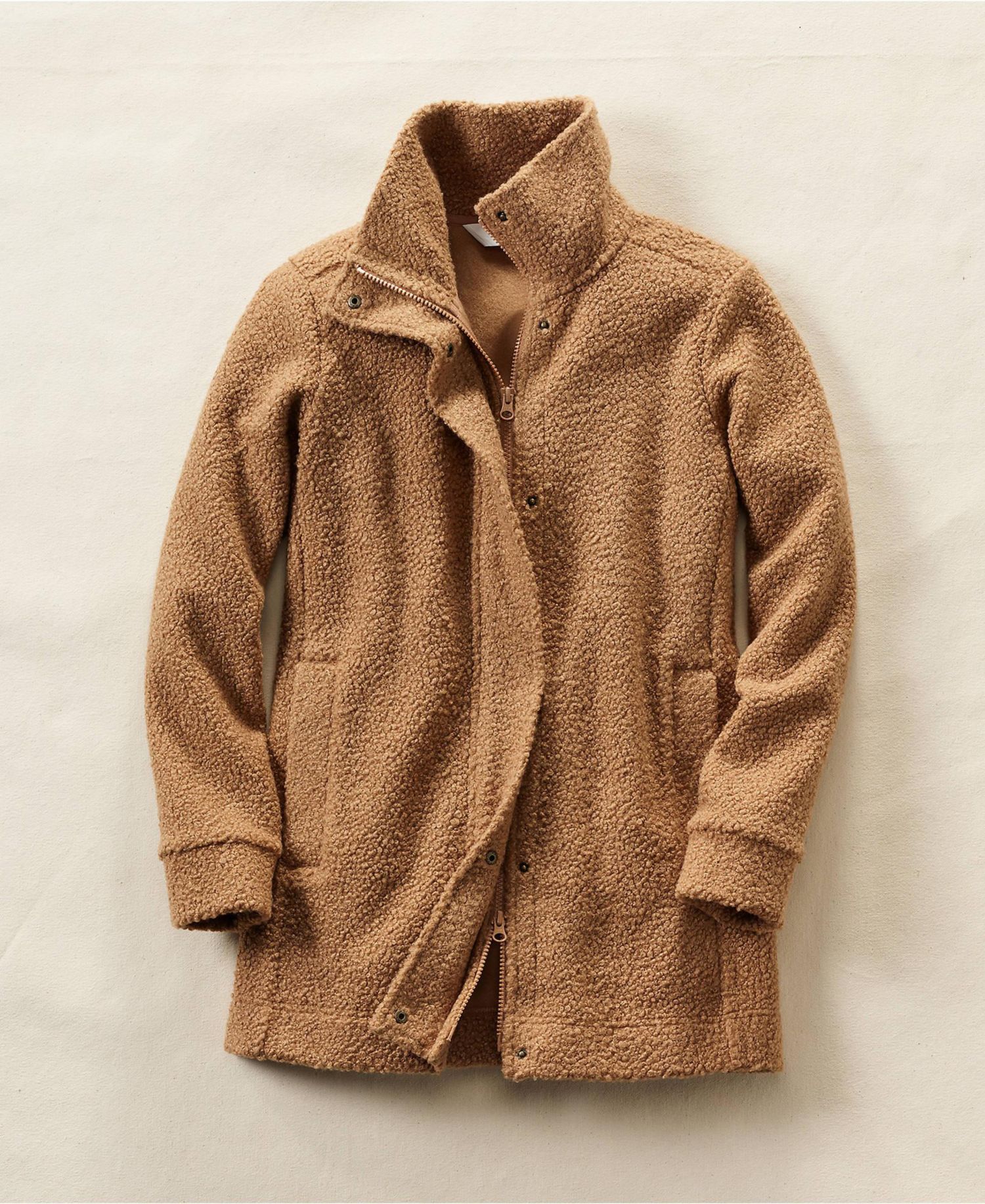 Plus Size Boucle Fleece Coat