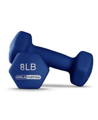 3, 5, 8, 10, 12 & 15 Pound Neoprene Dumbbell Weight Set w/Storage Rack