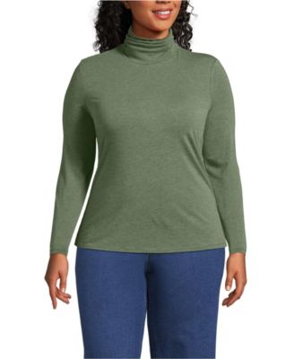 Plus Size Lightweight Jersey Long Sleeve Turtleneck