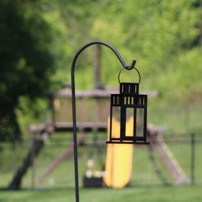 92 Inch Shepherd's Hook Premium Metal Garden Plant Hanger, Black (3 Pack