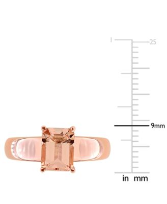 Morganite Emerald-Cut Solitaire Wide Width Statement Ring (1-1/2 ct. t.w.) in 14k Rose Gold