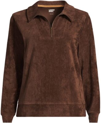Women's Long Sleeve Sport Cord Quarter Zip Pullover