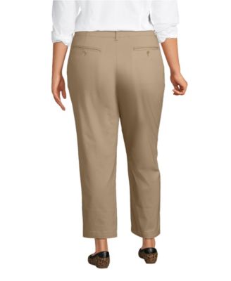 Women's Mid Rise Classic Straight Leg Chino Ankle Pants