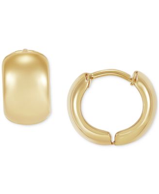 Macy's - Polished Wide Width Small Huggie Hoop Earrings in 10k Gold, 0.5"