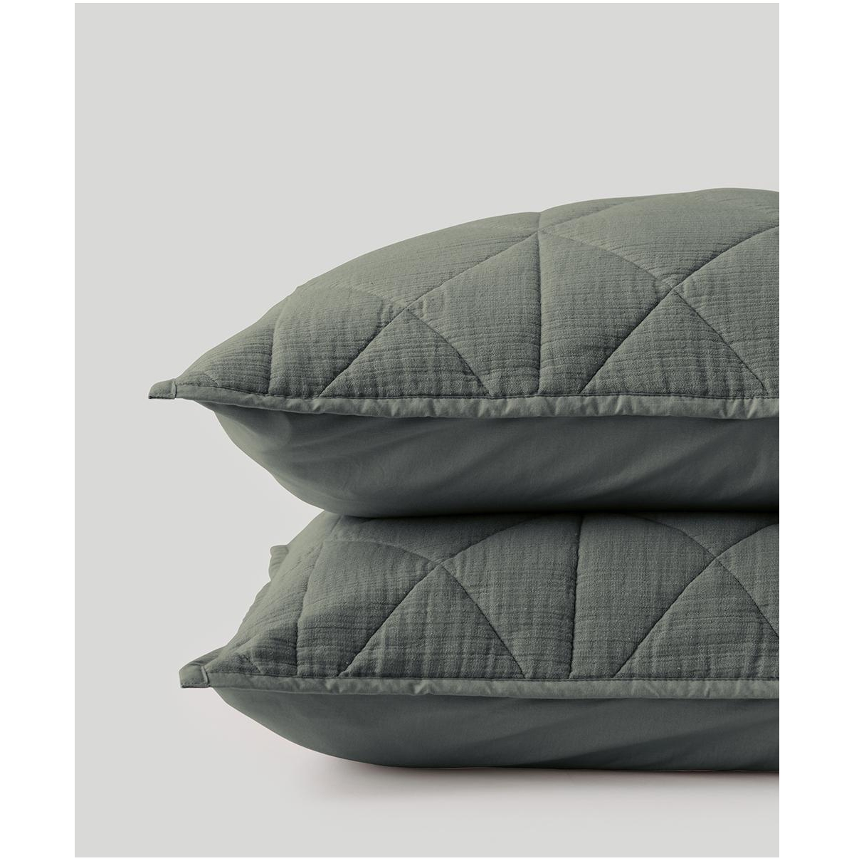 Organic Cotton Diamond Sham 2-Pack - Standard - Castor grey