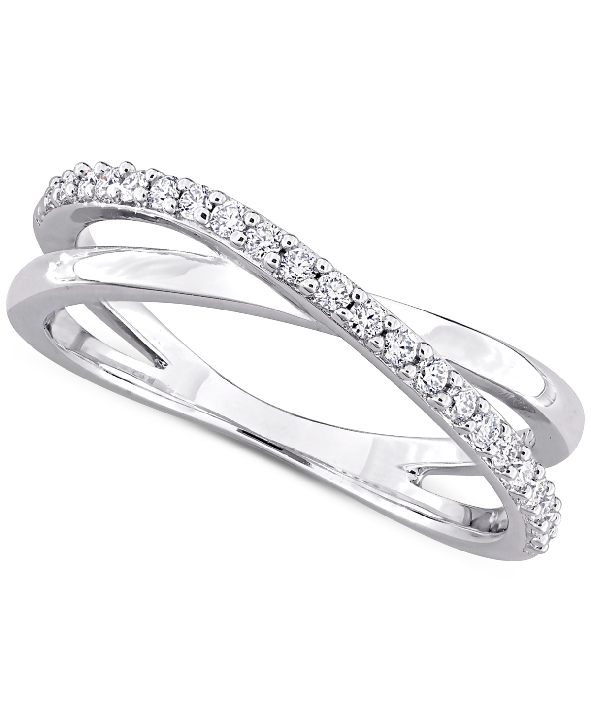 MACY'S MOISSANITE CROSSOVER STATEMENT RING (1/4 CT. T.W.) IN STERLING SILVER 