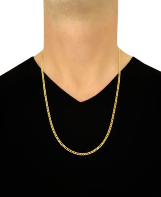 26" Curb Link Chain Necklace (3-1/6mm) in Solid 14k Gold